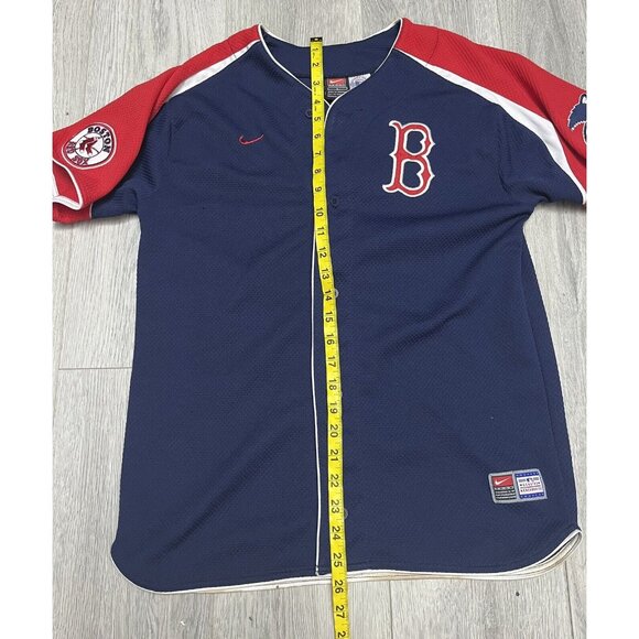 MLB Boston Red Sox Jersey Youth Boys Large Blue Nike Team Baseball Y2K Sewn - Picture 4 of 5